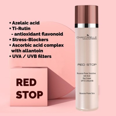 RED STOP Успокояващ дневен крем за чувствителна кожа и розацея SPF35