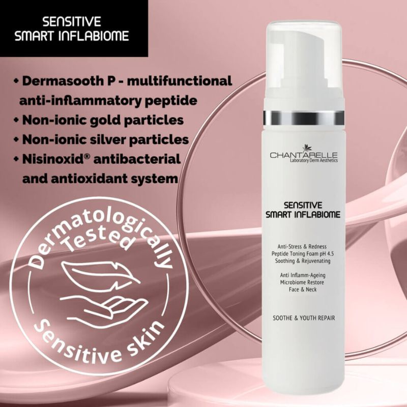 Sensitive Smart Inflabiome Успокояваща тоник пяна с пептиди pH 4.5 200ml