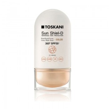 TOSKANI Sun Shiel-D fluid facial cream spf 50+ Флуиден слънцезащитен крем с цвят и вит. Д 50ml