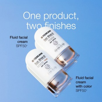 TOSKANI Sun Shiel-D fluid facial cream spf 50+ Флуиден слънцезащитен крем с цвят и вит. Д 50ml