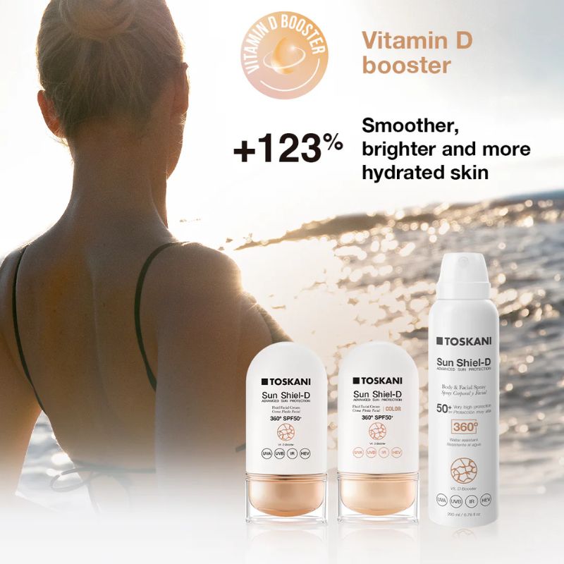 TOSKANI Sun Shield-D Body and Face Spray SPF 50+ Спрей за лице и тяло с вит. D 200ml