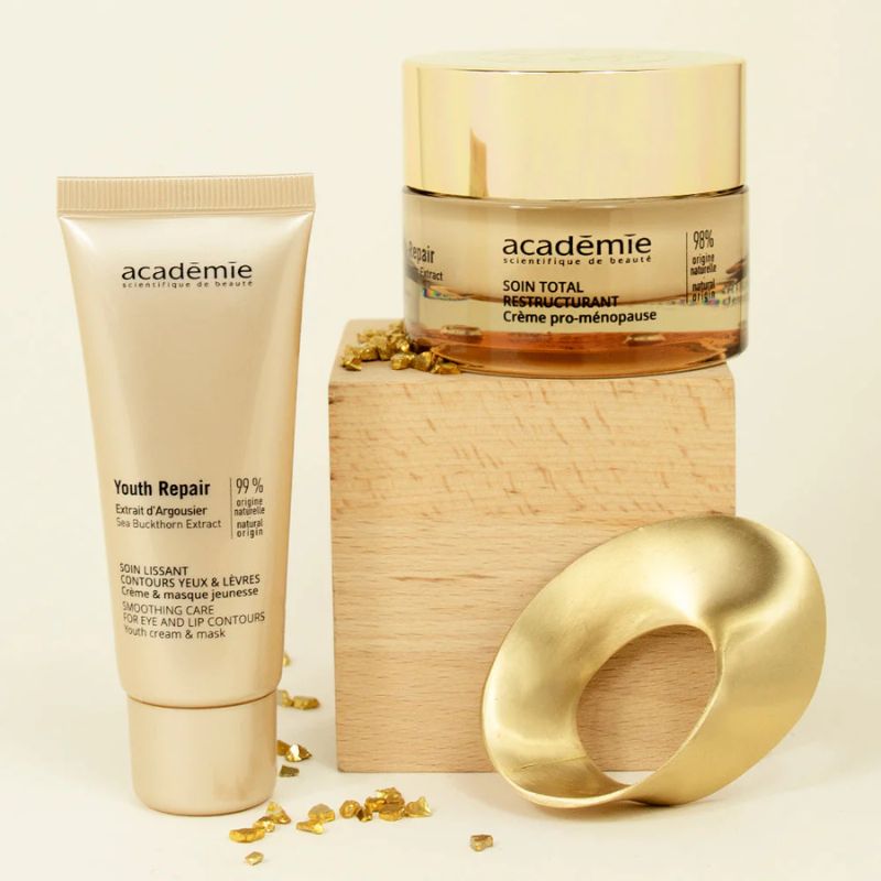 Academie Beaute - Златна анти-ейдж крем-маска очи и устни с екстракт облепиха