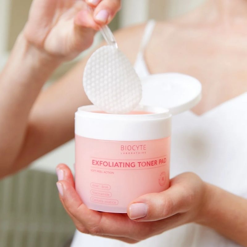 BIOCYTE - Exfoliating toner pad Ексфолиращи и тонизиращи пaмучни тампони 50 бр.