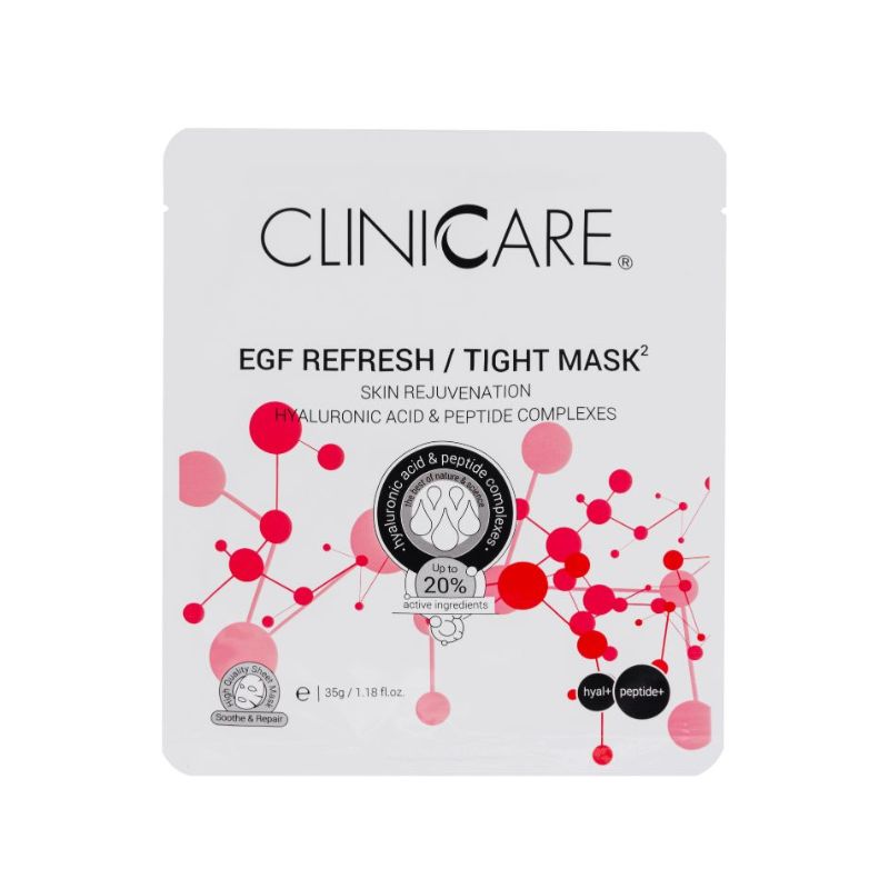 CLINICCARE EGF Refresh  Успокояваща ревитализираща овлажняваща лист-маска