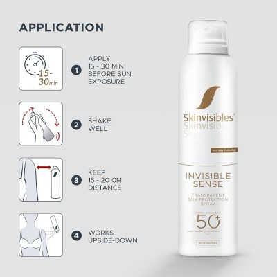 SkinVisibles INVISIBLE SENSE Прозрачен слънцезащитен спрей тяло и лице SPF50+