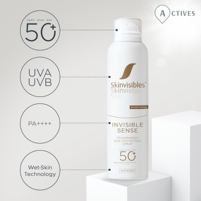 SkinVisibles INVISIBLE SENSE Прозрачен слънцезащитен спрей тяло и лице SPF50+